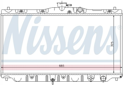 Радиатор охлаждения двигателя NISSENS 63304 Honda Accord 19010PH1621, 19010PH1622, 19010PH2003