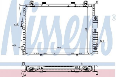 Радиатор охлаждения двигателя NISSENS 62746A Mercedes S-Class 1405002103, 1405002003, A1405002003