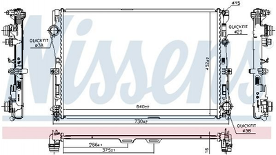 Радіатор охолодження двигуна NISSENS 627029 Mercedes C-Class 0995002203, A0995002203