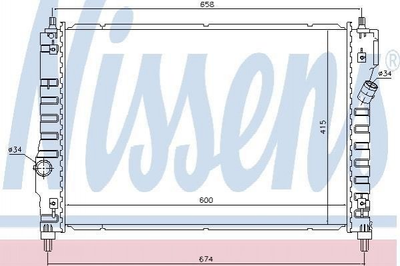 Радіатор охолодження двигуна NISSENS 61628 Chevrolet Aveo