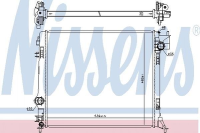Радіатор охолодження двигуна Nissens 637665 Renault Kadjar; Nissan Qashqai 214104EA0A, 214104EA1A, 214107399R