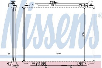 Радиатор охлаждения двигателя NISSENS 68709A 214507F001, 214507F002