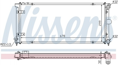 Радиатор охлаждения двигателя NISSENS 640041 Seat Toledo W01LO121251, 1L0121253E, 1L0121251