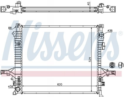 Радиатор охлаждения двигателя NISSENS 65613A Volvo XC90 31293550, 36000087, 36000464