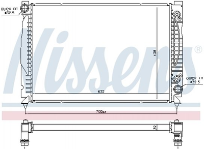 Радіатор охолодження двигуна NISSENS 60316 Audi A6 4B0121251AE, 4B0121251L