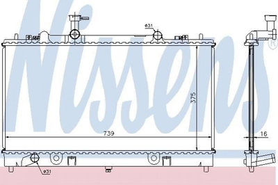 Радиатор охлаждения двигателя NISSENS 62466A Mazda 6 AJA415205, RF5C15200, RF5C15200A