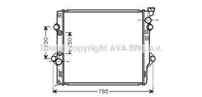 Радиатор охлаждения двигателя AVA COOLING TO2367 Toyota Land Cruiser 1640031350, 1640031351, 1640031352