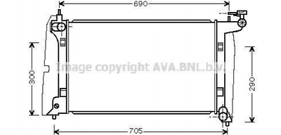 Радиатор охлаждения двигателя AVA COOLING TO2302 Toyota Avensis, Corolla 164000D210, 164000D200