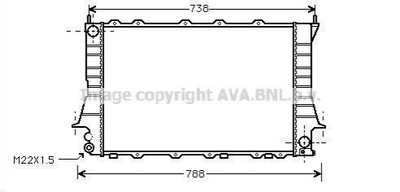 Радіатор охолодження двигуна AVA COOLING AIA2083 Audi A6, 100 4A0121251Q, 4A0121251L