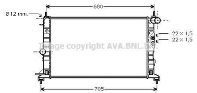 Радиатор охлаждения двигателя AVA COOLING OLA2244 Opel Vectra 1300180, 1300242, 52492109