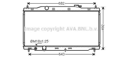 Радиатор охлаждения двигателя AVA COOLING HD2307 Honda CR-V 19010R6FG51, 19010R6FG01, 19010R5AA51