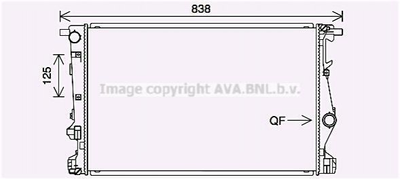 Радиатор охлаждения двигателя AVA COOLING JE2075 Jeep Cherokee KL 52014777AA, 68229290AA, 68229290AB