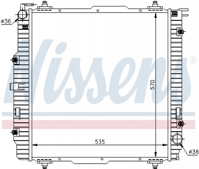 Радиатор охлаждения двигателя NISSENS 62599A Mercedes G-Class A4635001201, A4635001200, A4635001100