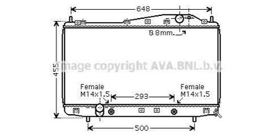 Радиатор охлаждения двигателя AVA COOLING DW2055 Chevrolet Evanda, Epica 96278702, 96475576, P96278702