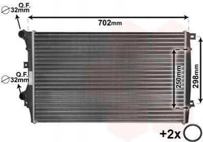 Радіатор охолодження двигуна Van Wezel 58012206 Seat Leon, Toledo; Volkswagen Passat, Golf, Tiguan, Touran, EOS, Jetta, Scirocco, Caddy; Audi A3, TT; Skoda Superb, Octavia, Yeti 1K0121251AT, 1K0121253AP, 1K0121251DN