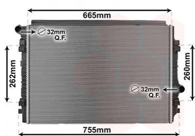 Радиатор охлаждения двигателя Van Wezel 03012711 Volkswagen Tiguan, Golf, Touran, Passat; Skoda Kodiaq, Octavia, Superb; Audi A3 5Q0121251EN