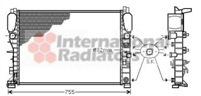 Радиатор охлаждения двигателя Van Wezel 30002341 Mercedes E-Class, CLS-Class 2115000102, A2115000102