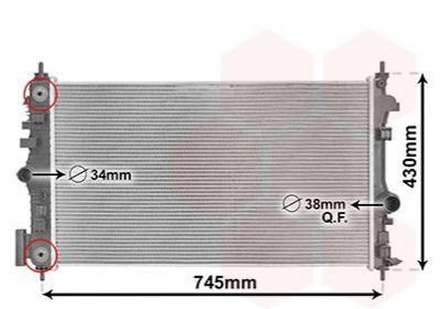 Радиатор охлаждения двигателя Van Wezel 37012710 Opel Insignia 13437347, 1300374, 39086761