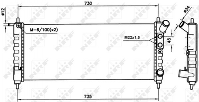 Радіатор охолодження двигуна NRF 58154 Opel Ascona, CORSA 1300174, 1300192, 1300205