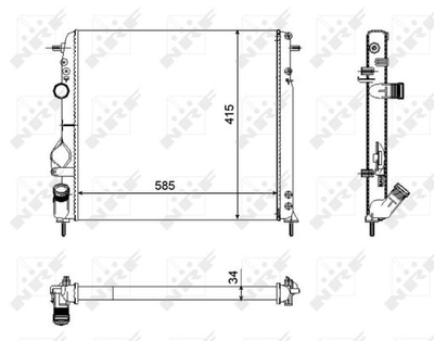 Радиатор охлаждения двигателя NRF 58325 Renault Megane, Logan, Scenic; Dacia Logan; Nissan Kubistar 8200189288