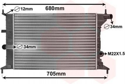 Радиатор охлаждения двигателя Van Wezel 37002242 Opel Vectra 1300158, 90528302, 90499822