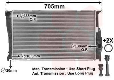 Радіатор охолодження двигуна Van Wezel 06002293 BMW 1 Series, 3 Series, X1 17117788903, 17117790297, 7790297