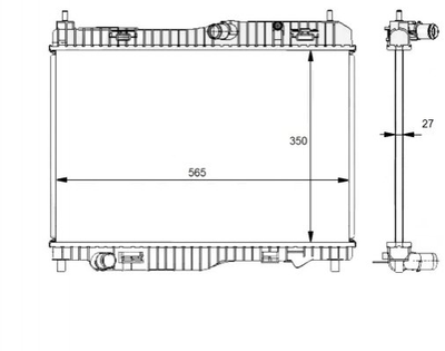 Радиатор охлаждения двигателя NRF 59134 Ford Fiesta, B-Max, Ecosport, Transit, Courier 1768105, C1B18005AA