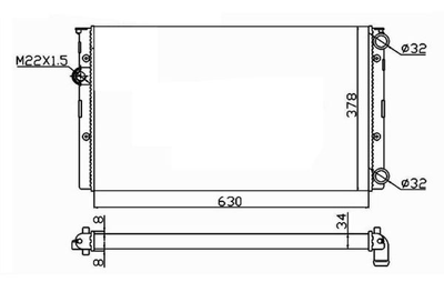 Радиатор охлаждения двигателя NRF 50455 Volkswagen Golf, Vento 1HO121253BM, 1HO121253BD, 1H0121253BM