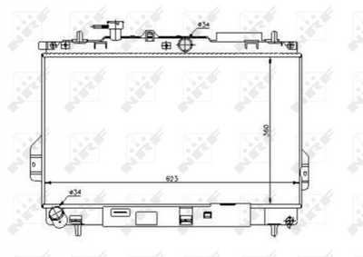 Радіатор охолодження двигуна NRF 53362 Hyundai Matrix 2531017000, 2531017001, 2531017002