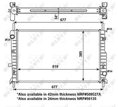 Радиатор охлаждения двигателя NRF 509527 Ford Mondeo 1036597, 1024051, 5055798