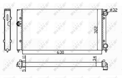 Радиатор охлаждения двигателя NRF 54664 Volkswagen Golf, Vento; Seat Ibiza, Cordoba 8MK376713421, 1HO121253G, 1H0121253H