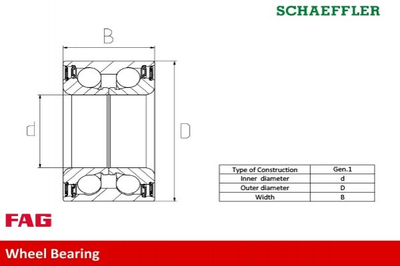 Подшипник ступицы FAG 713621430 Lexus RX 9036945006, 90369A0002, 90369C0006