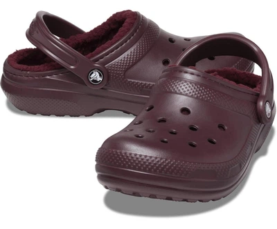 Женские сабо с мехом CROCS Classic Lined Clog 37 (EU 37-38) Гранат 203591