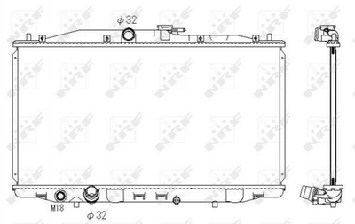Радиатор охлаждения двигателя NRF 53392 Honda Accord 19010RBAE01