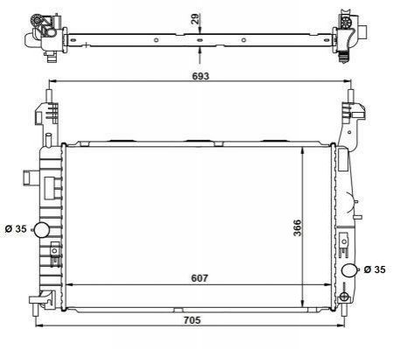 Радиатор охлаждения двигателя NRF 53416 Opel Meriva 1300254, 1300255, 13130038