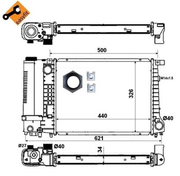 Радиатор охлаждения двигателя NRF 53426 BMW 3 Series, 5 Series 17111712971, 17111247436, 1712978