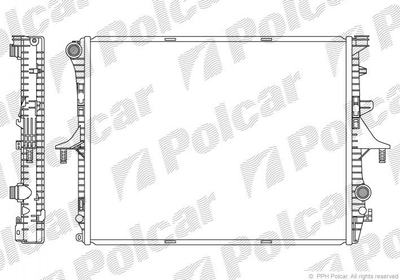 Радіатор охолодження двигуна Polcar 9580081 Audi Q7; Volkswagen Touareg; Porsche Cayenne 7L0121253, 7L0121253A, 7L6121253B