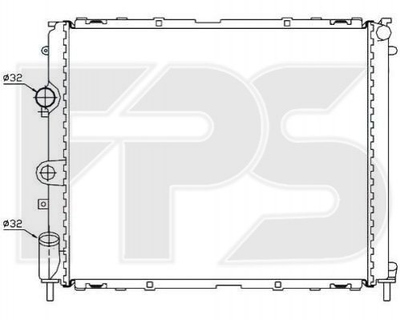 Радиатор охлаждения двигателя FPS FP 56 A394 Renault Clio, Kangoo 7700417175, 7700836303, 7700836304