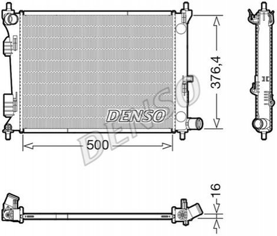 Радиатор охлаждения двигателя DENSO DRM41017 Hyundai Veloster, I20; KIA Rio 253101R000, 253104L000