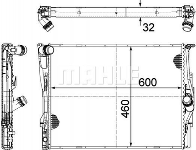 Радиатор охлаждения двигателя MAHLE / KNECHT CR1089000P BMW 1 Series, 3 Series, X1 7521048, 7559273, 17117559273