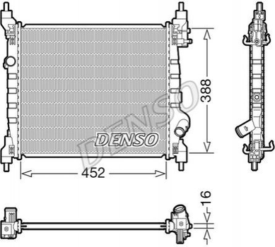 Радиатор охлаждения двигателя DENSO DRM15014 95423942, 95423943, 96676341