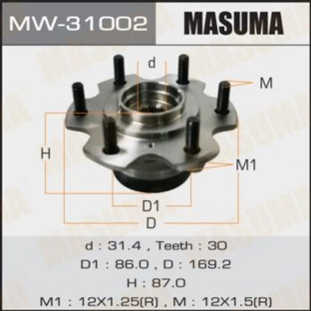 Подшипник ступицы MASUMA MW31002 Mitsubishi Pajero 3880A012, 3880A024, MN103586
