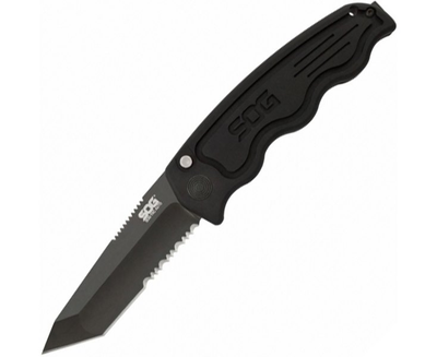 Нож складной SOG SOG-TAC Automatic , Black TiNi/Partically Serrated (SOG ST-04)