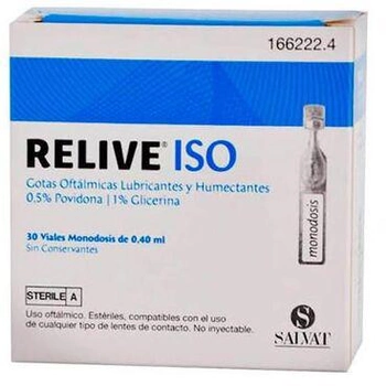Капли для глаз Relive Iso Sterile Ophthalmic Eye Single Dose 30 шт (8470001690814)
