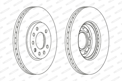 Тормозные диски FERODO DDF1042C Opel Astra, Meriva, Combo, Zafira, CORSA 9117678, 90539466, 93197592