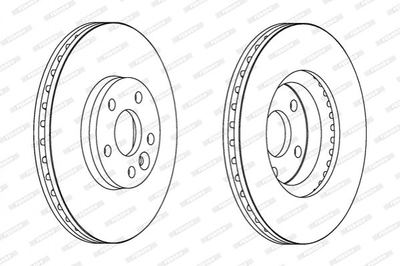 Тормозные диски FERODO DDF1567C Ford Mondeo, Galaxy, S-Max; Volvo V70, V60, S60, S80, XC70; Land Rover Range Rover, Freelander LR007055, LR000571, 31341382