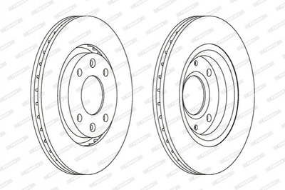 Гальмівні диски FERODO DDF1140C Citroen C2, Xsara, DS3, Berlingo, C3, C-Elysee, C4, C5, DS4; Peugeot 207, 208, 307, Partner, 2008, 206 4246W1, 4246W7, 424915