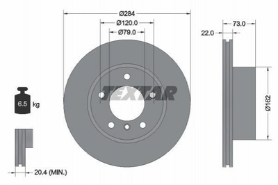 Диски гальмові TEXTAR 92238403 BMW 1 Series, 2 Series 34116792215, 34116764629, 34116854996