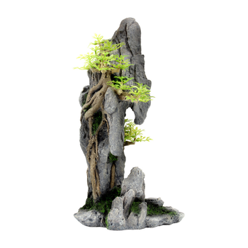 Декорация Tetradon Грот "Скала с растениями" 20*12.5*36 см HB015