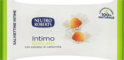 Серветки для інтимної гігієни Neutro Roberts з ромашкою 12 шт (8002410033625)